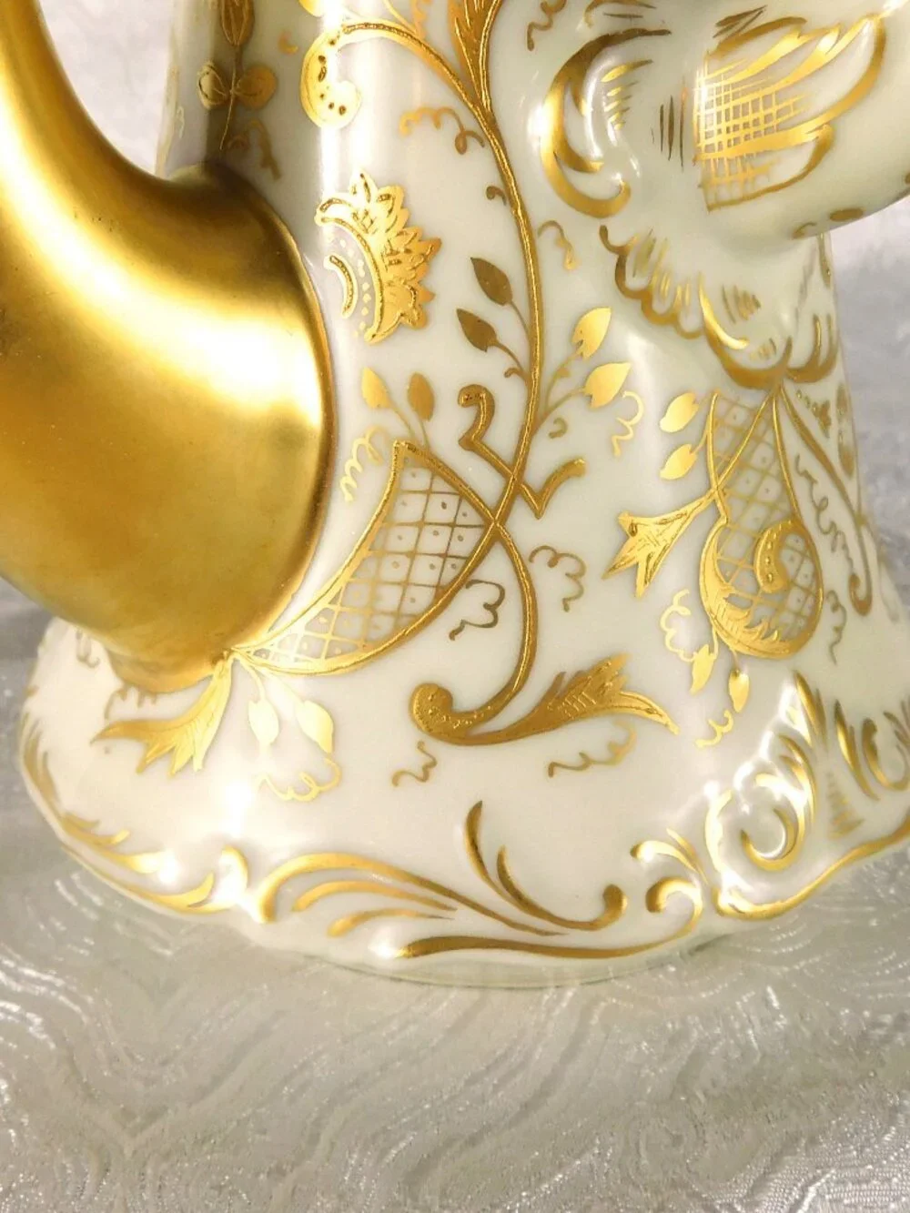 Tressemanes and Vogt Limoges Chocolate Pot with Raised Gold Trim # 27328